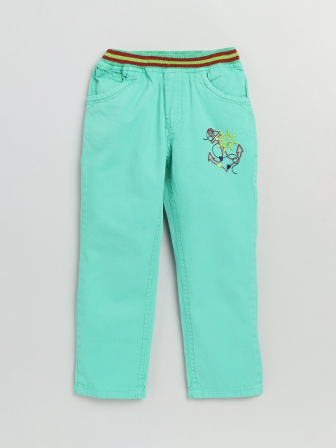 

Olio Kids Girls Green Low-Rise Trousers