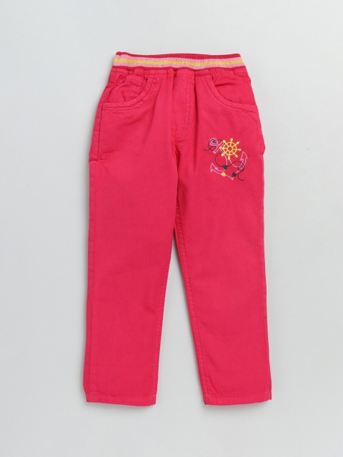 

Olio Kids Girls Pink Low-Rise Trousers