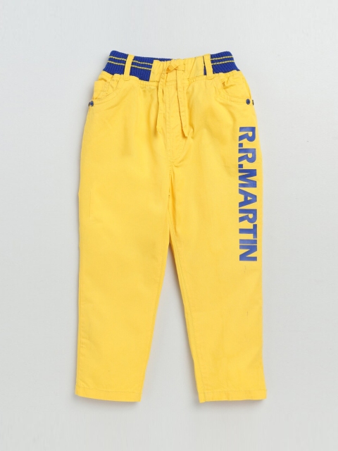 

Olio Kids Boys Cotton Yellow Trousers