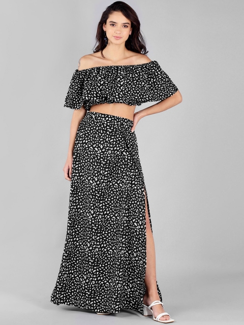 

Fashfun Women Black Printed Co-Ords