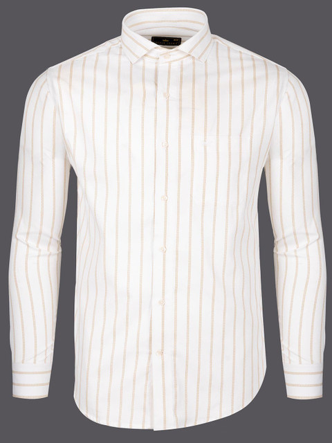 

FRENCH CROWN Men White Standard Printed Formal Shirt