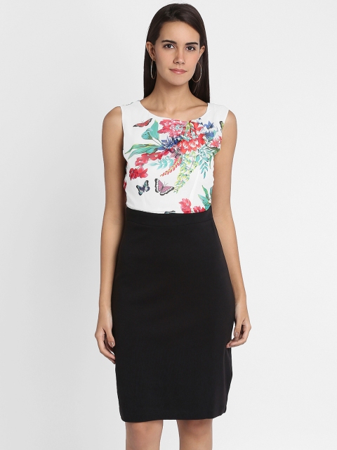

Park Avenue Woman Black & White Printed Sheath Dress