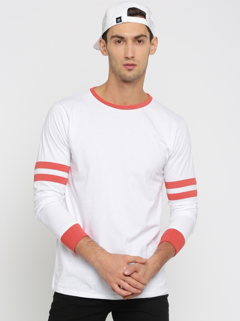 

SayItLoud Men White Solid Round Neck Lounge T-shirt
