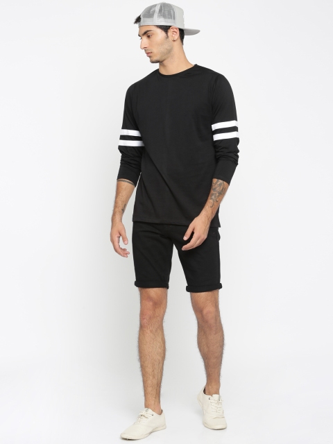

SayItLoud Men Black Solid Round Neck Lounge T-shirt