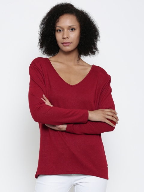 

Park Avenue Woman Women Maroon Solid T-shirt