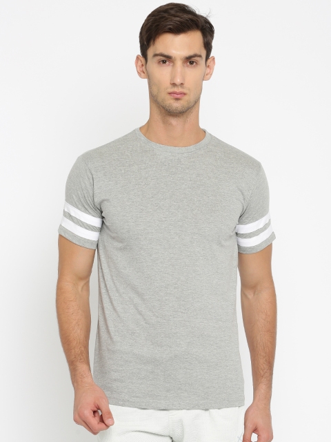 

SayItLoud Men Grey Melange Round Neck Lounge T-shirt