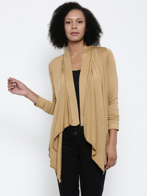 

Park Avenue Woman Brown Solid Waterfall Shrug