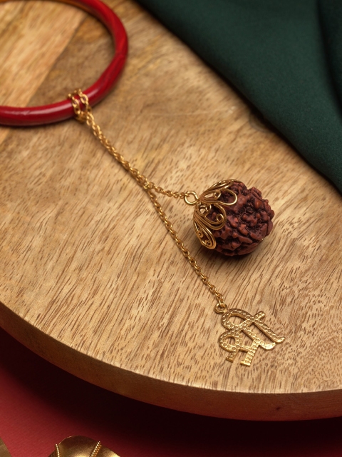 

Suhani Pittie Women Gold-Plated Shri Rudaraksh Lumba Rakhi
