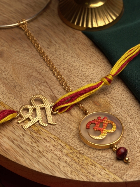 

Suhani Pittie 22K Gold-Plated & Maroon Threaded Rakhi