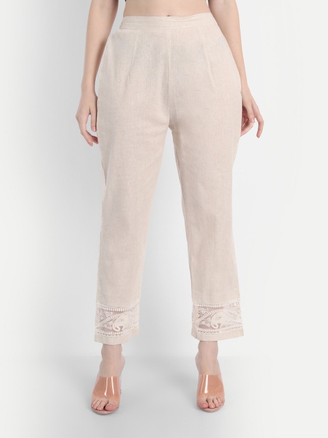 

DEALSEVEN FASHION Women Beige Cropped Palazzos