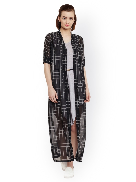 

THE SILHOUETTE STORE Black Checked Longline Shrug