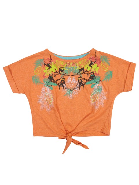 

Gini and Jony Girls Orange Printed Top