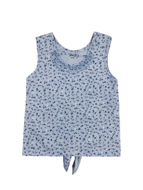 

Gini and Jony Girls Blue Printed Top