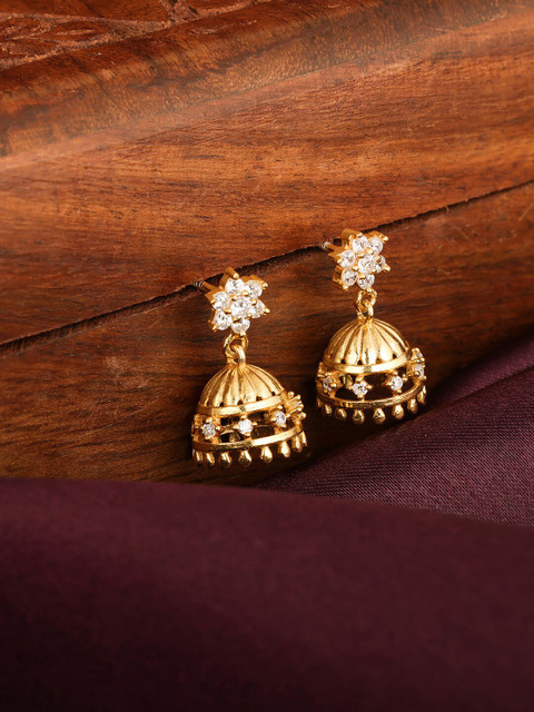

GIVA Gold-Toned Contemporary Jhumkas Earrings