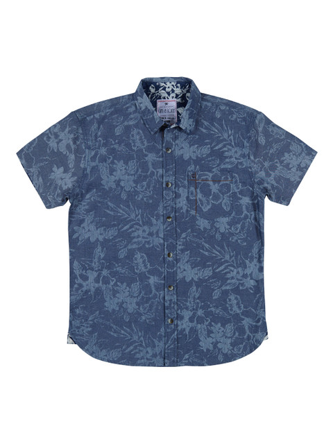 

Gini and Jony Boys Blue Regular Fit Printed Casual Shirt