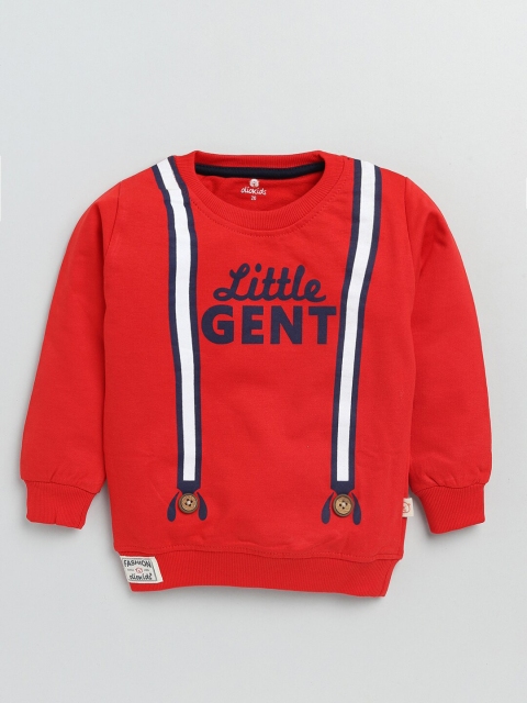 

Olio Kids Boys Red Typography Printed T-shirt