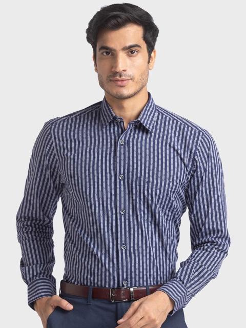 

ColorPlus Men Blue Striped Casual Shirt