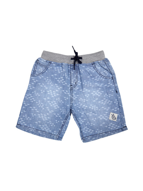 

Gini and Jony Boys Blue Printed Regular Fit Shorts