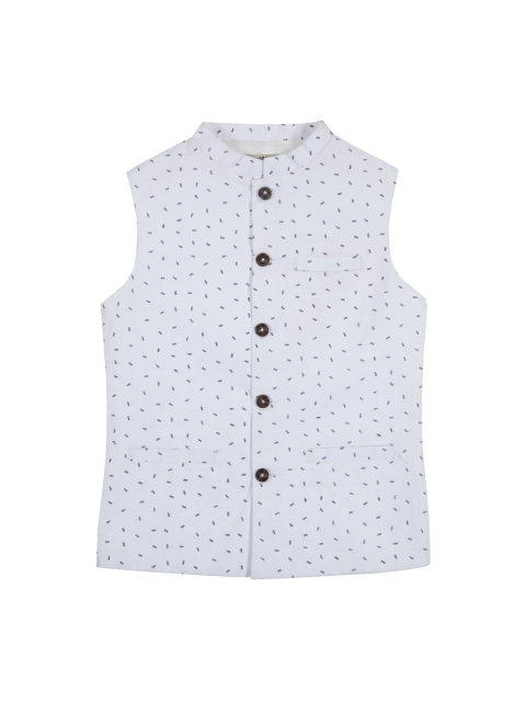 

Gini and Jony Boys Grey Printed Nehru Jacket