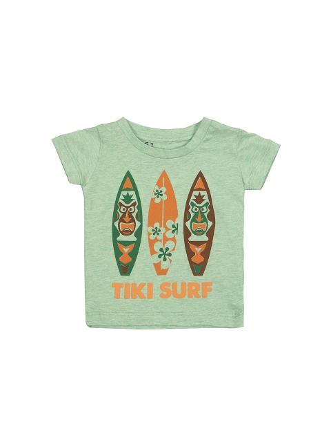 

Gini and Jony Boys Green Printed Round Neck T-shirt