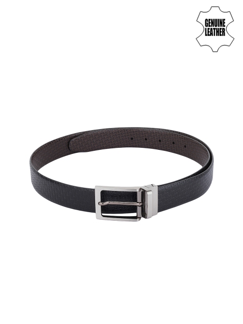 

Alvaro Castagnino Men Black & Brown Genuine Leather Reversible Textured Belt