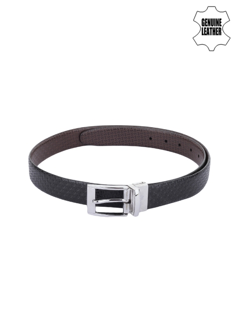 

Alvaro Castagnino Men Black & Brown Genuine Leather Textured Reversible Belt