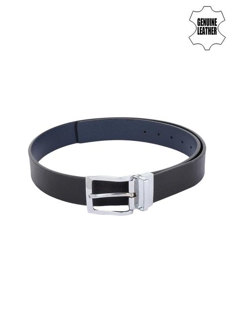 

Alvaro Castagnino Men Blue & Black Genuine Leather Solid Reversible Belt