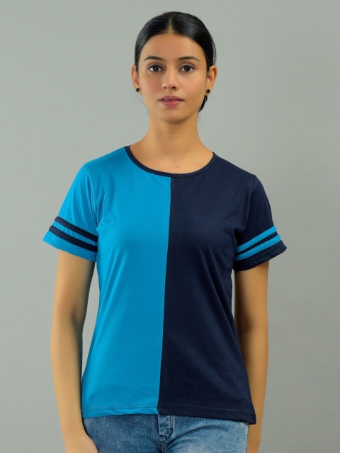 

BASE 41 Women Blue Slim Fit T-shirt
