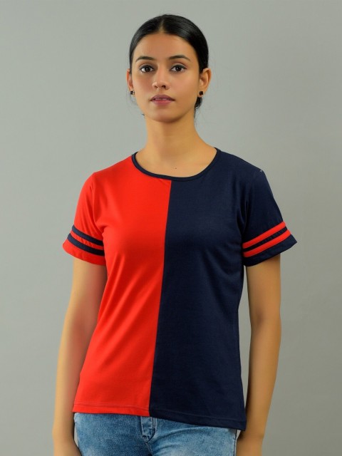 

BASE 41 Women Red Slim Fit T-shirt