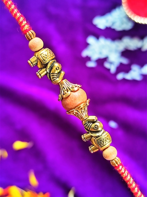 

CRAYTON Men Gold-Toned Beaded Rakhi