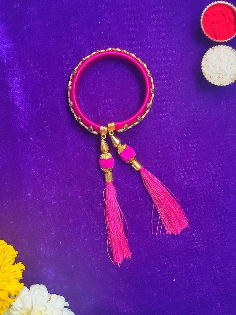 

CRAYTON Gold Toned & Pink Beaded Lumba Chuda