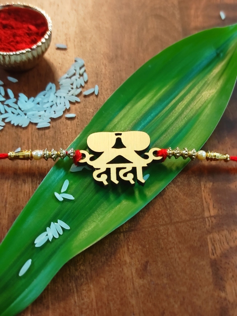 

CRAYTON Men Gold-Coloured Rakhi With RoliChawal