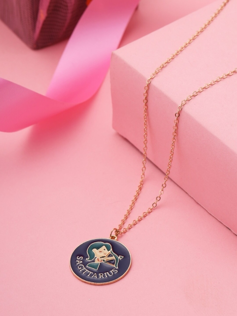 

kashwini Rose Gold & Blue Brass Rose Gold-Plated Necklace
