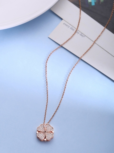 

kashwini Rose Gold & White Brass Rose Gold-Plated Necklace