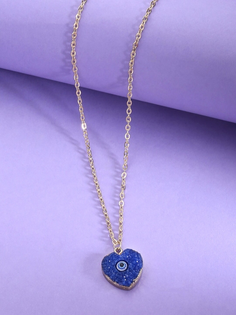 

kashwini Gold-Toned & Blue Brass Gold-Plated Necklace