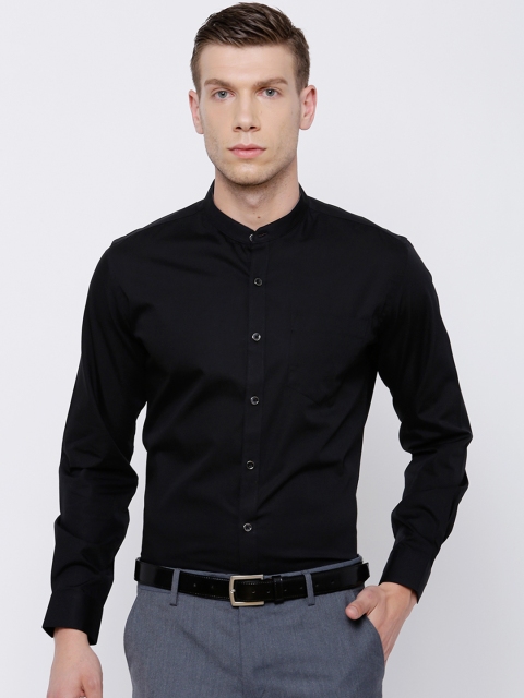 

Black coffee Black Slim Fit Solid Formal Shirt