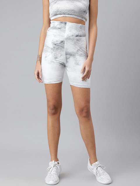 

Pritla White Abstract Printed High-Rise Regular Shorts