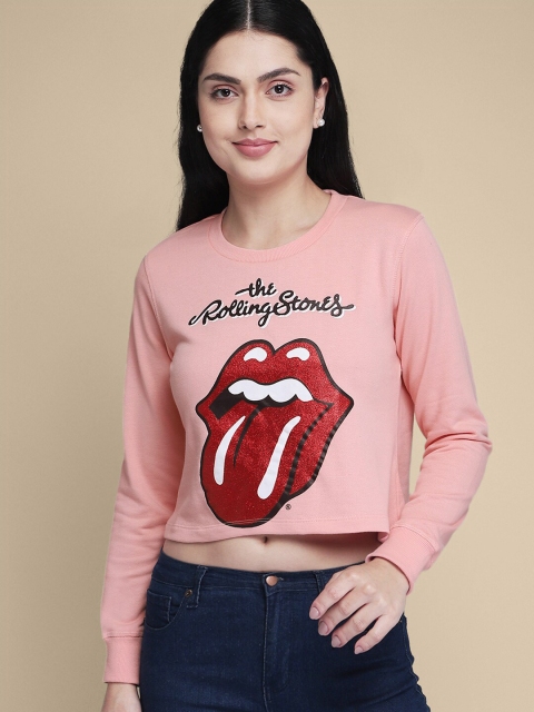 

Free Authority Women Pink Rolling Stones Featured Pullover Sweatshirts