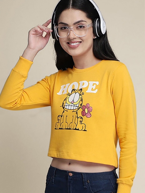

Free Authority Women Yellow Garfield Printed Cotton Sweatshirt