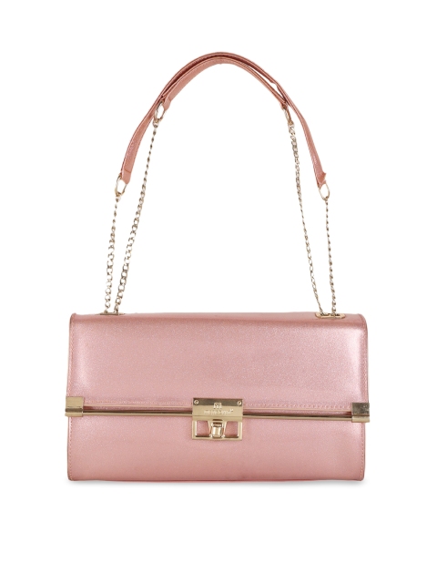 

ZEVORA Pink PU Structured Shoulder Bag with Applique
