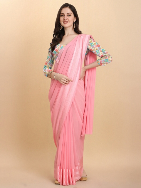 

Gunatit Creation Women Pink Banarasi Saree