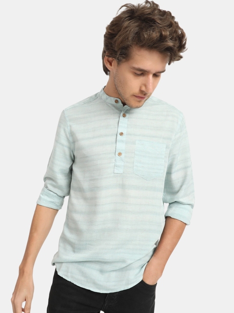 

VASTRADO Men Blue Horizontal Stripes Striped Casual Shirt
