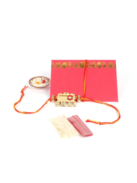 

The Magic Wand Gold Coloured & Red Bhai Thread With Roli Chawal & Raksha Bandhan Greeting Card