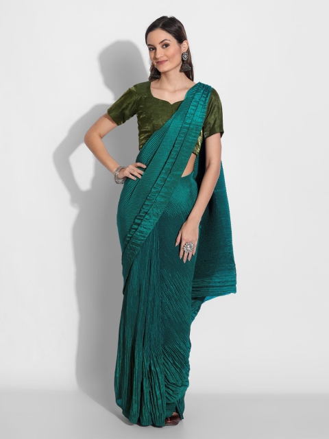 

TORONFRAS Turquoise Blue Art Silk Saree