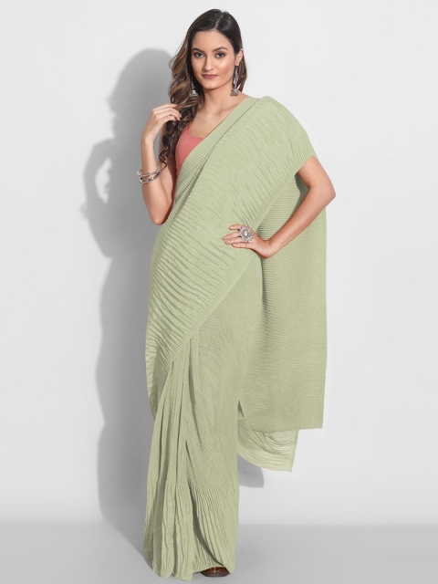 

TORONFRAS Lime Green Art Silk Saree