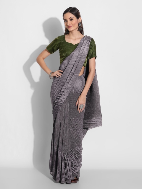 

TORONFRAS Grey Art Silk Saree