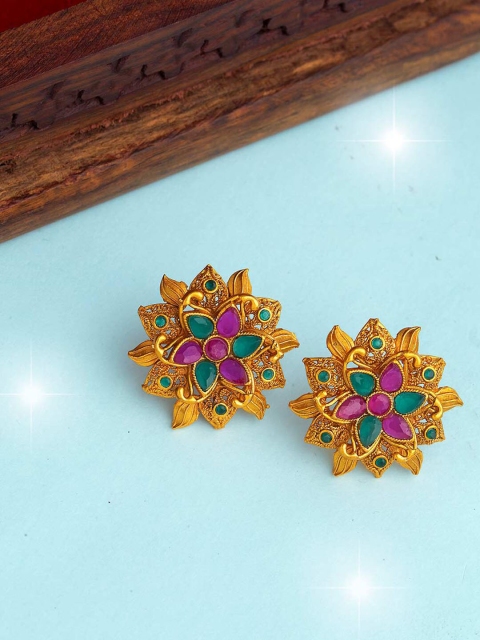 

Voylla Gold-Toned Contemporary Studs Earrings