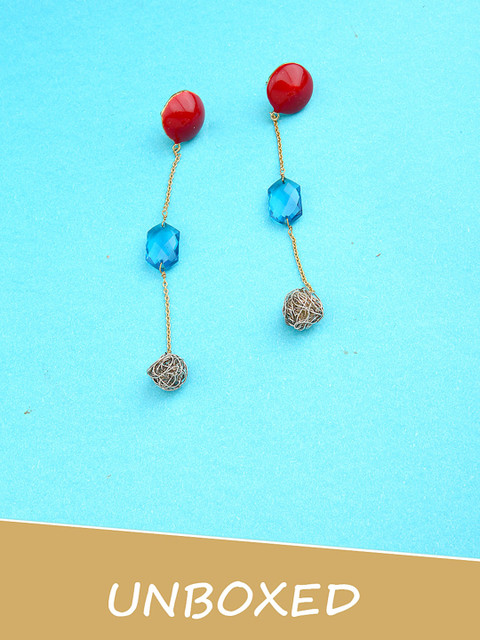 

Voylla Gold-Toned Contemporary Drop Earrings