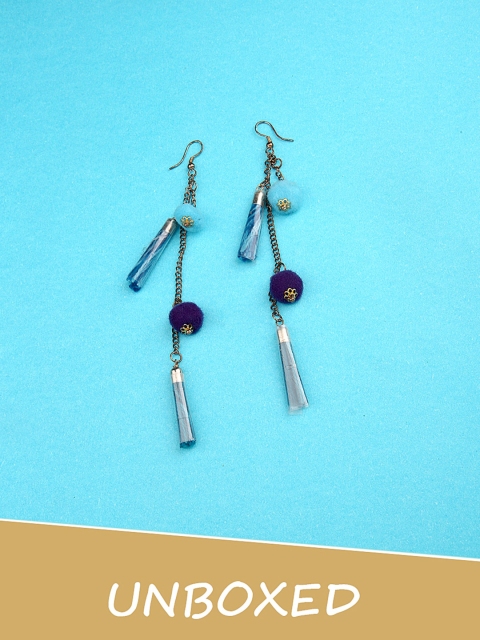 

Voylla Gold-Toned Contemporary Drop Earrings