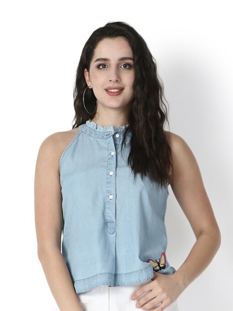 

Again fashions Blue Denim Top